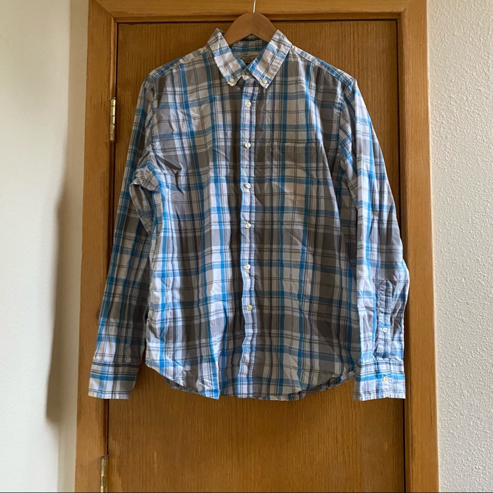 REED EDWARD • Plaid Long Sleeve Button Up Shirt -L